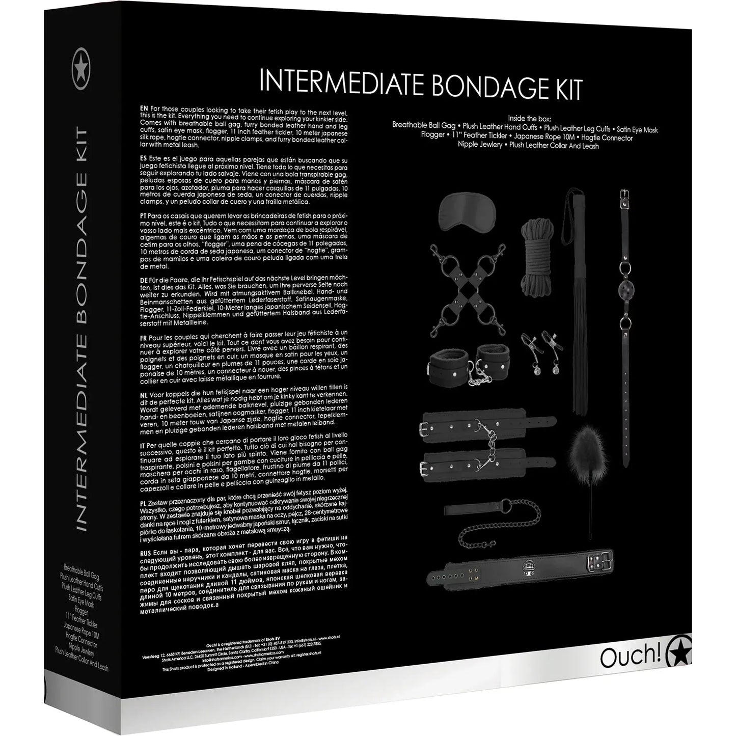 11-Piece Intermediate Bondage Kit Black Bondage Kits