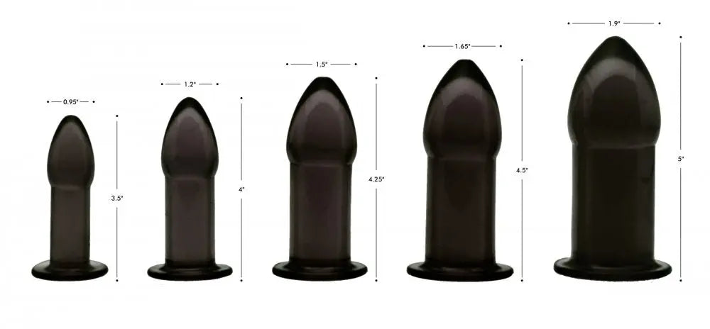5 Piece Anal Trainer Set Anal Training Kit - Black Anal Training