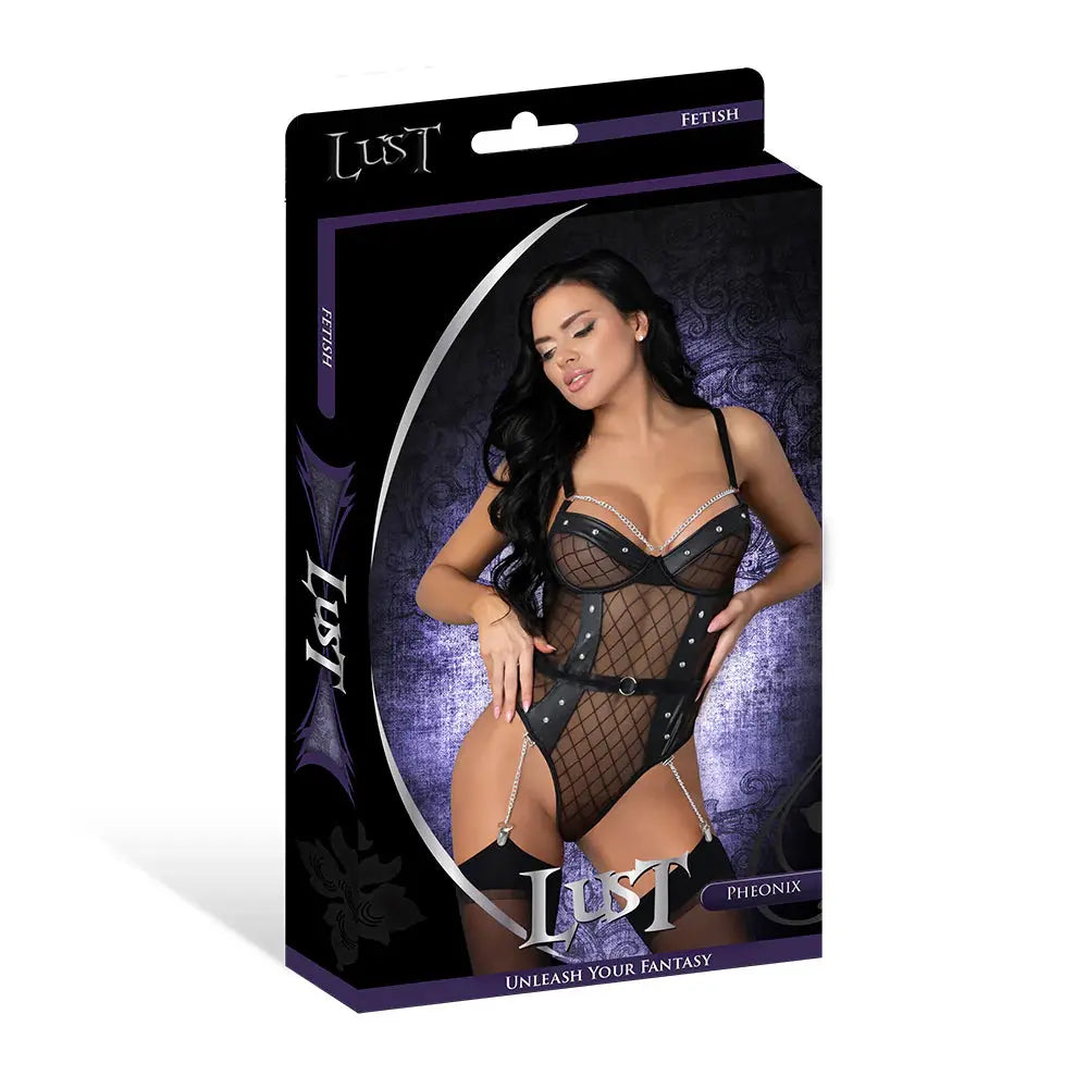 BDSM Dominatrix Outfit Double Crossed Phoenix Black L/XL Lingerie - Fetish Wear
