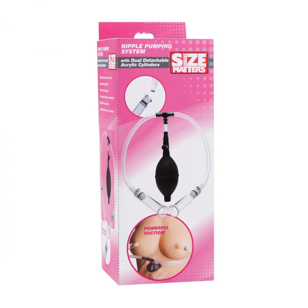 BDSM Nipple Pump Nipple Pumping System with Dual Detachable Acrylic Cylinders Nipple and Clit Toys