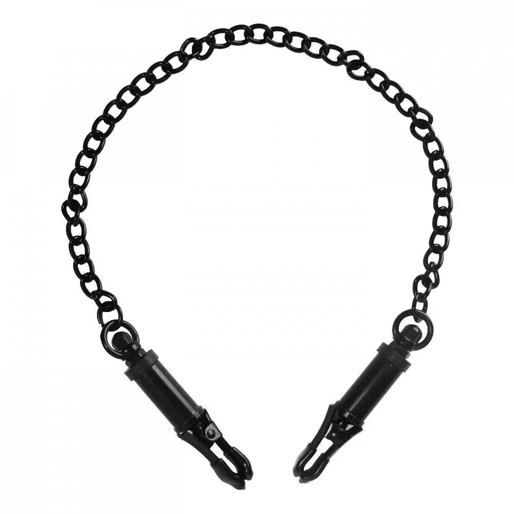 Black Deluxe Adjustable Nipple Clamps Bondage Gear