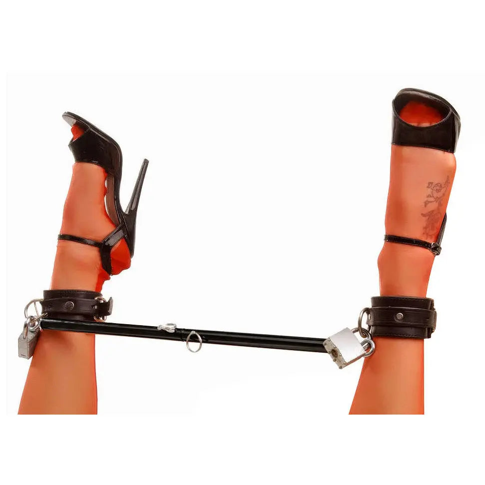 Black Steel Adjustable BDSM Spreader Bar Bondage Sex Toy Restraints and Cuffs
