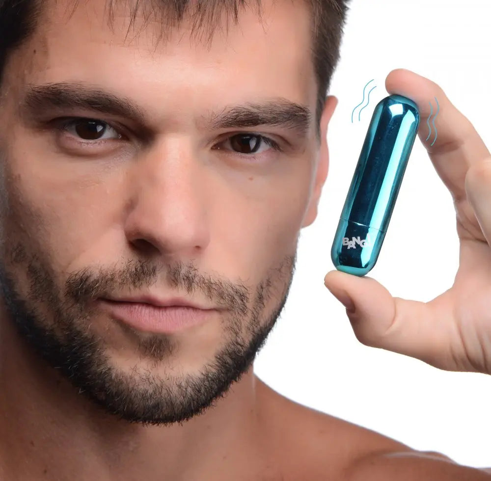 Bullet Vibrator 10X Rechargeable Vibrating Metallic Bullet - Blue Bullet Vibrators