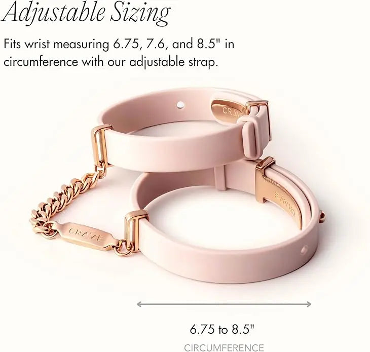 Crave ID Cuffs Pink/Rose Gold Fetish - Cuffs & Restraints