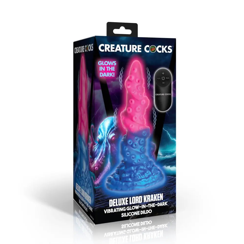 Deluxe Lord Kraken Creature Dildo Vibrating Glow-in-the-Dark Remote Control Fantasy Dildos