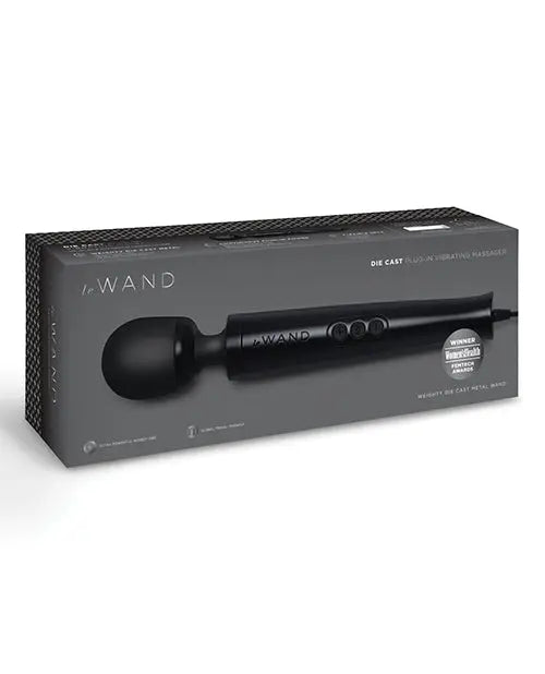 Die Cast Plug-In Vibrating Wand Massager - Black Wand Vibrator