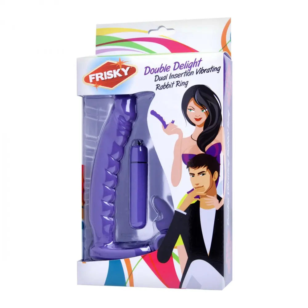 Double Delight Dual Penetration Rabbit Vibrating Cock Ring Vibrating Cock Ring