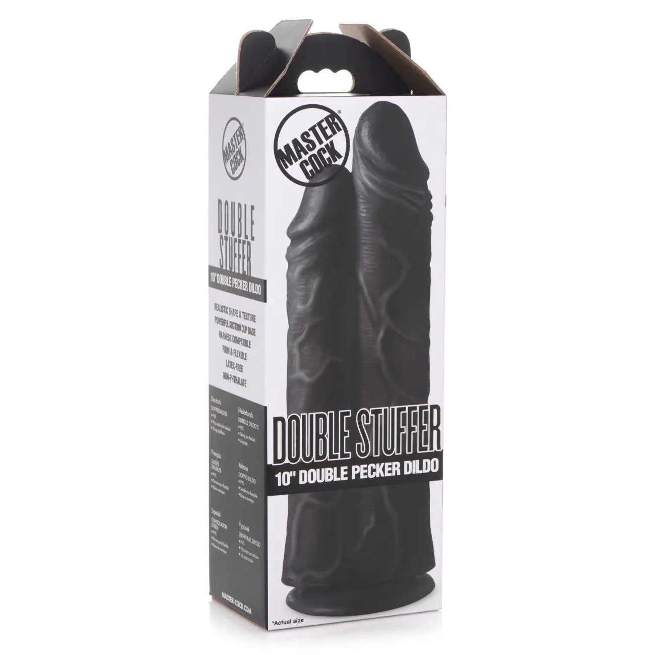 Double Stuffer 10 Inch Huge Dildo Sex Toy - Black Double Dick Dildo Huge Dildos