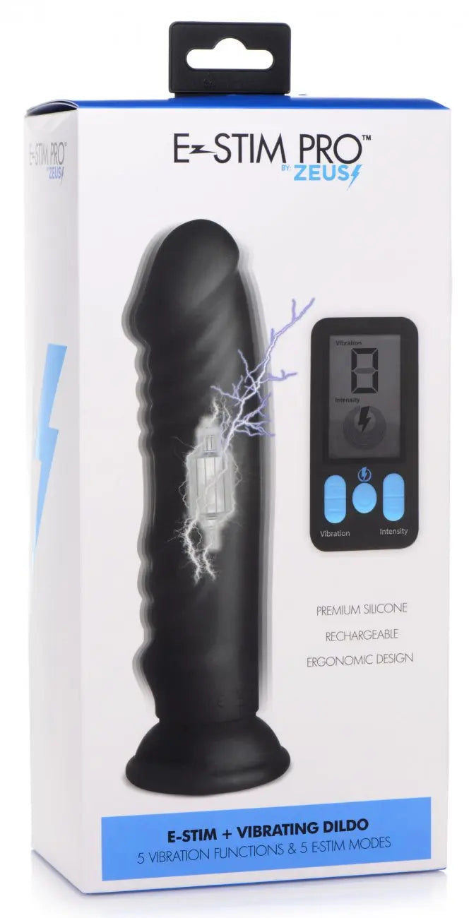 E-Stim Pro 5x Vibrating Dildo with Remote Control Electro