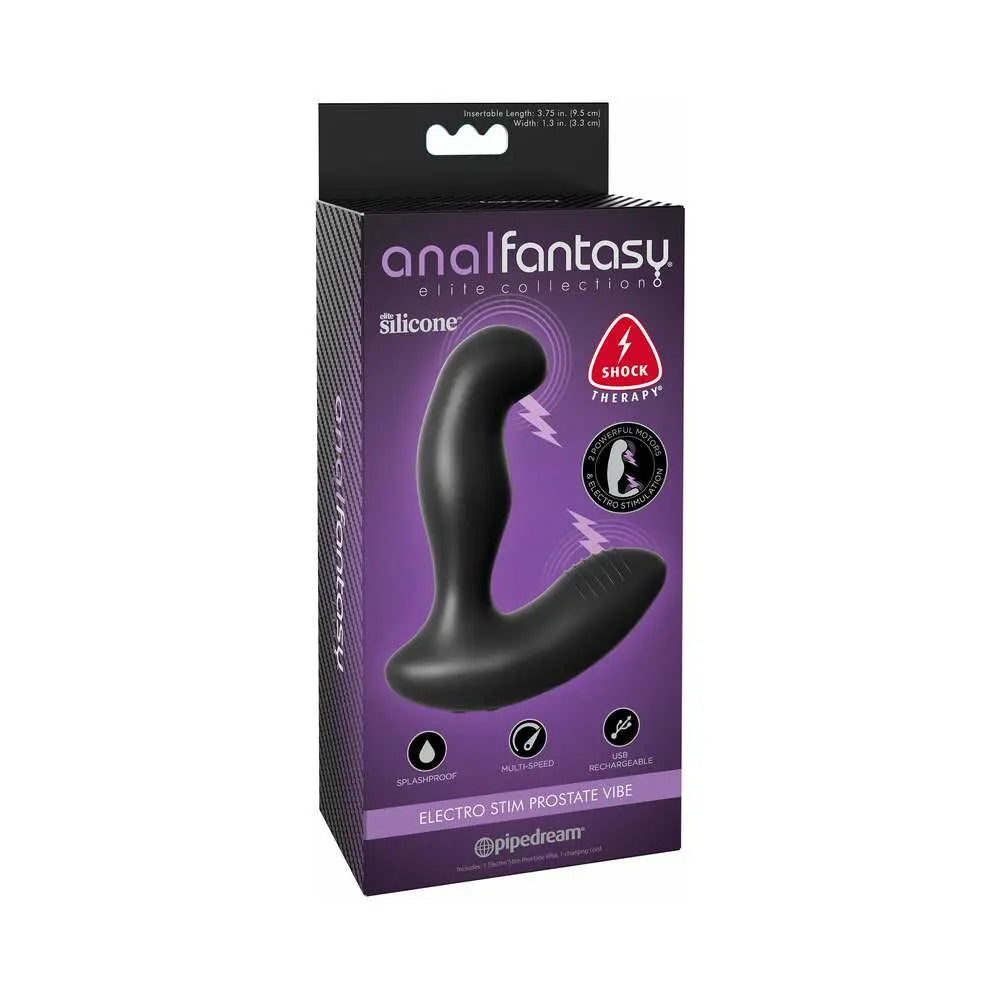 E-Stim Prostate Massager - Electro Stim Prostate Vibe Black Fetish - ElectroStim