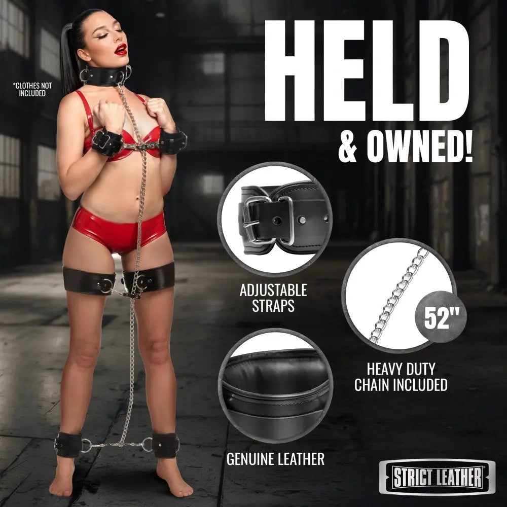 Genuine Leather Luxury Bondage Shackle Set Restraints and Cuffs