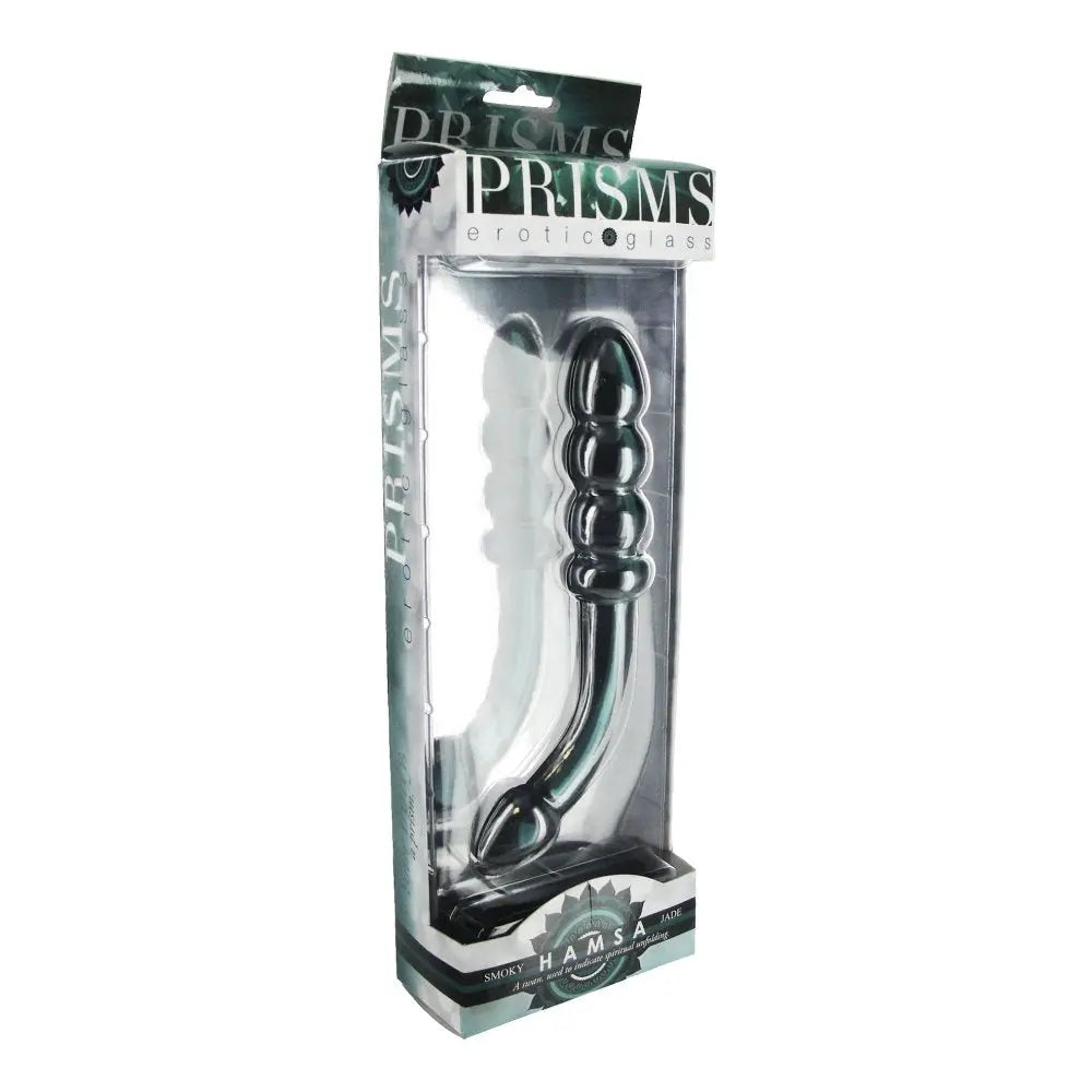 Hamsa Glass Anal Dildo - Smoky Jade Glass Dildo