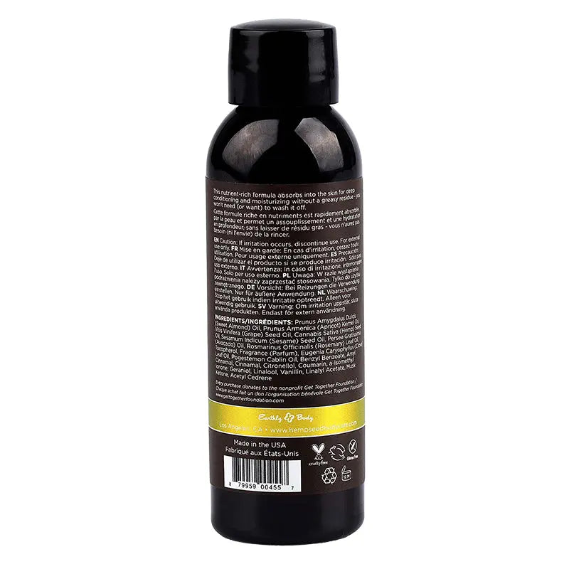 Hemp Seed Massage & Body Oil Nag Champa 2 fl oz / 60 ml Lubes, Lotions and Accessories