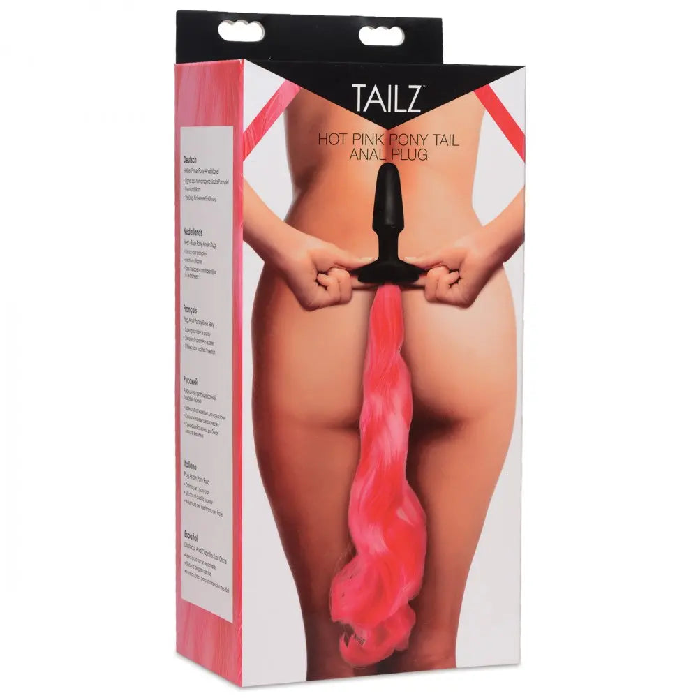 Hot Pink Pony Tail Anal Plug BDSM Pet Play Anal Plug