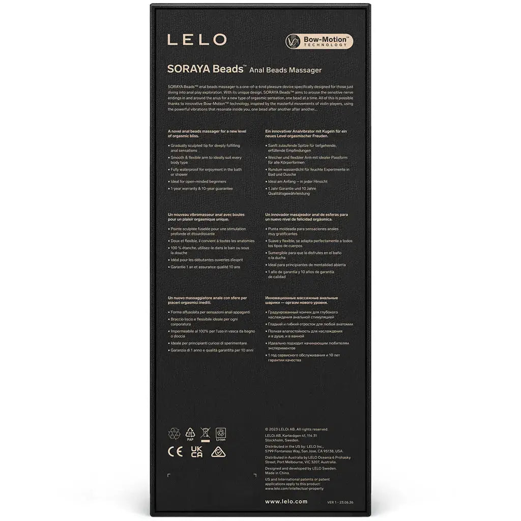 LELO SORAYA Beads Vibrating Anal Beads Massager Sex Toy Violet Dusk Vibrating Anal Sex Toy