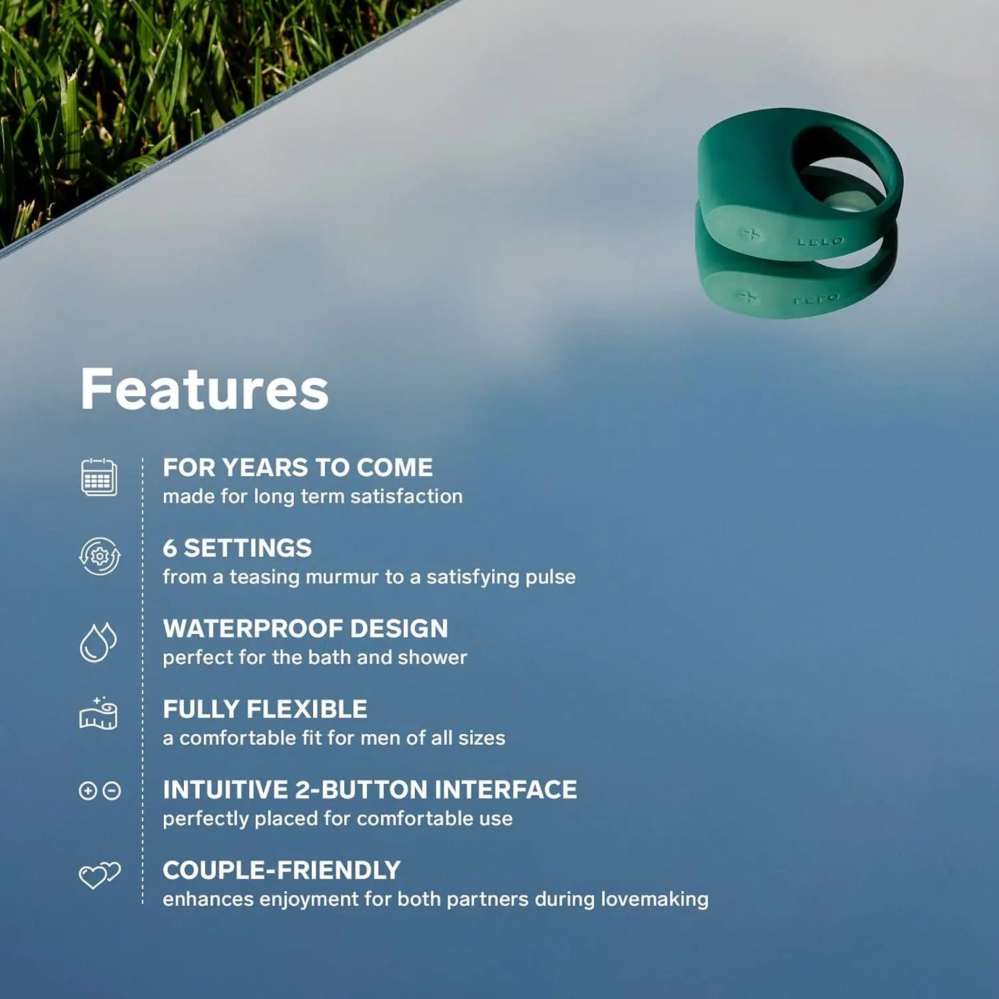 LELO Tor 2 Black Couples Sex Toy Cock Ring Sex Toy for Men