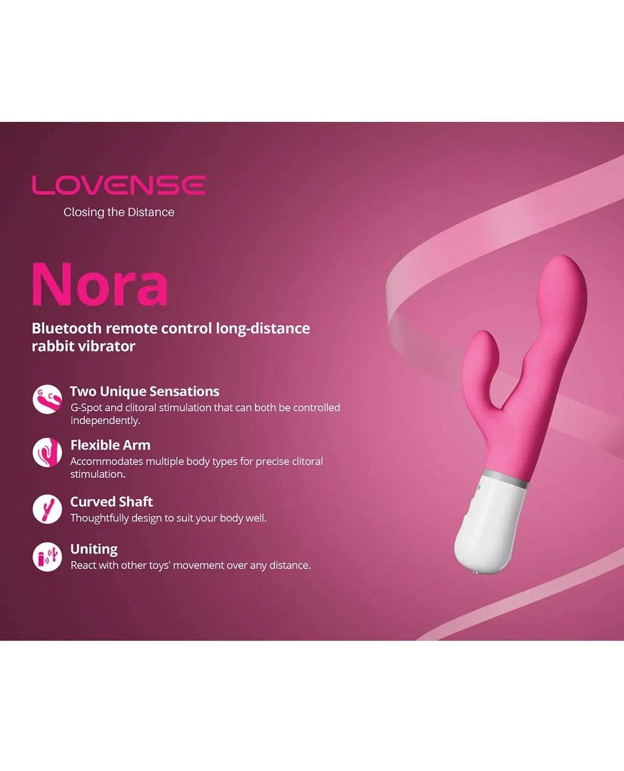 Lovense Nora Rotating Head Bluetooth Rabbit Sex Toy Rabbit Vibrators