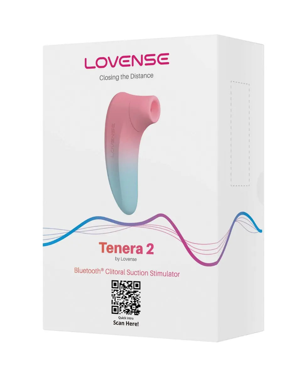Lovense Tenera 2 Bluetooth Clitoral Suction Vibrator Sex Toy - Pink/Blue Suction Vibrators