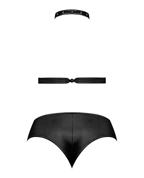 Lust Fetish Juno Black L/XL Faux Leather Lingerie Erotic Clothing Lingerie - Fetish Wear
