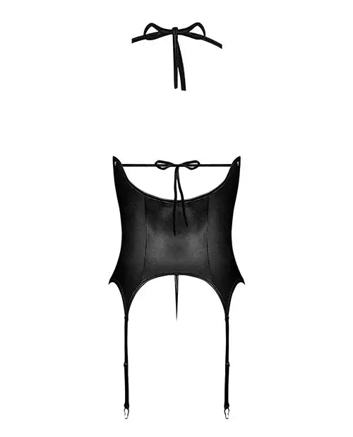 Lust Fetish Madame Black L/XL Faux Leather Lingerie Lingerie - Fetish Wear