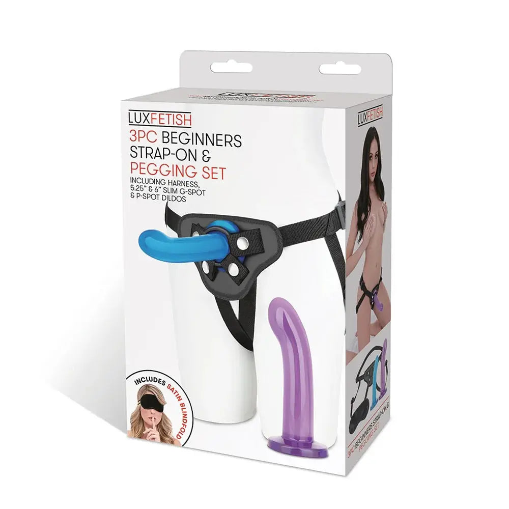 Lux Fetish 3-Piece Beginners Strap-On & Pegging Set Bondage Kits