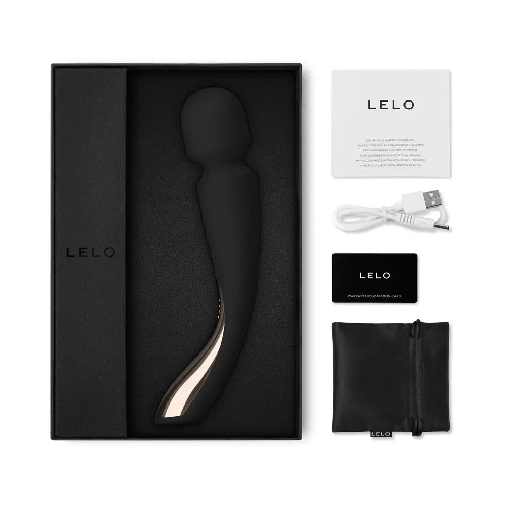 Luxury Wand Vibrator Sex Toy Lelo Smart Wand 2 Medium Black Wand Vibrator
