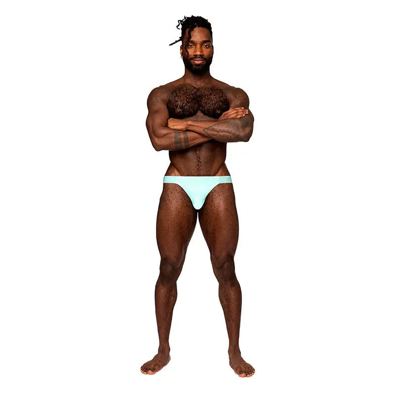 Male Power Easy Breezy Thong Sleeve Aqua S/M Men - Underwear