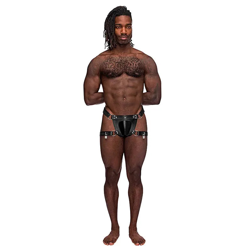 Male Power Leather Scorpio Black OS Men - Underwear