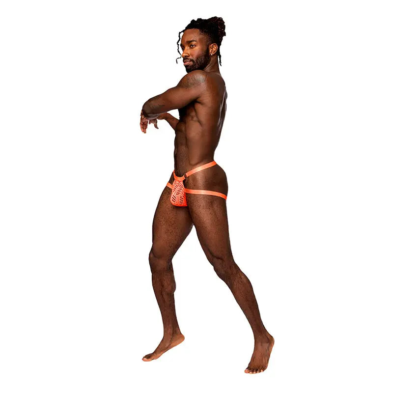 Male Power Rude Awakening Ring Jock Neon Orange S/M Men - Underwear