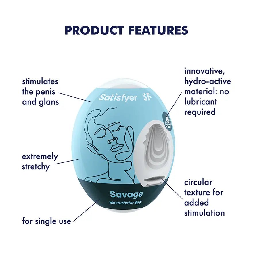 Masturbator Egg 3er Set (Savage) Light Blue For Him