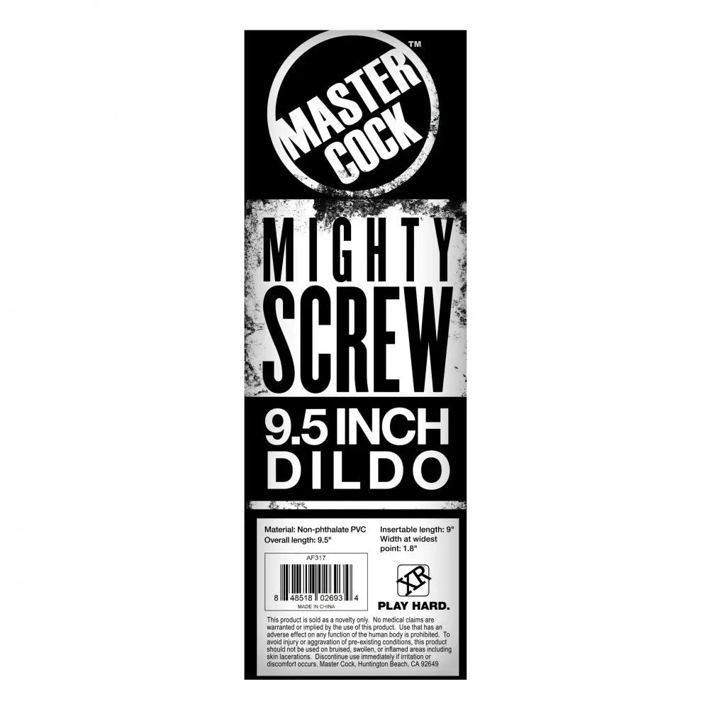 Mighty Screw 9.5 Inch Textured Dildo Sex Toy with Ridges Huge Dildos