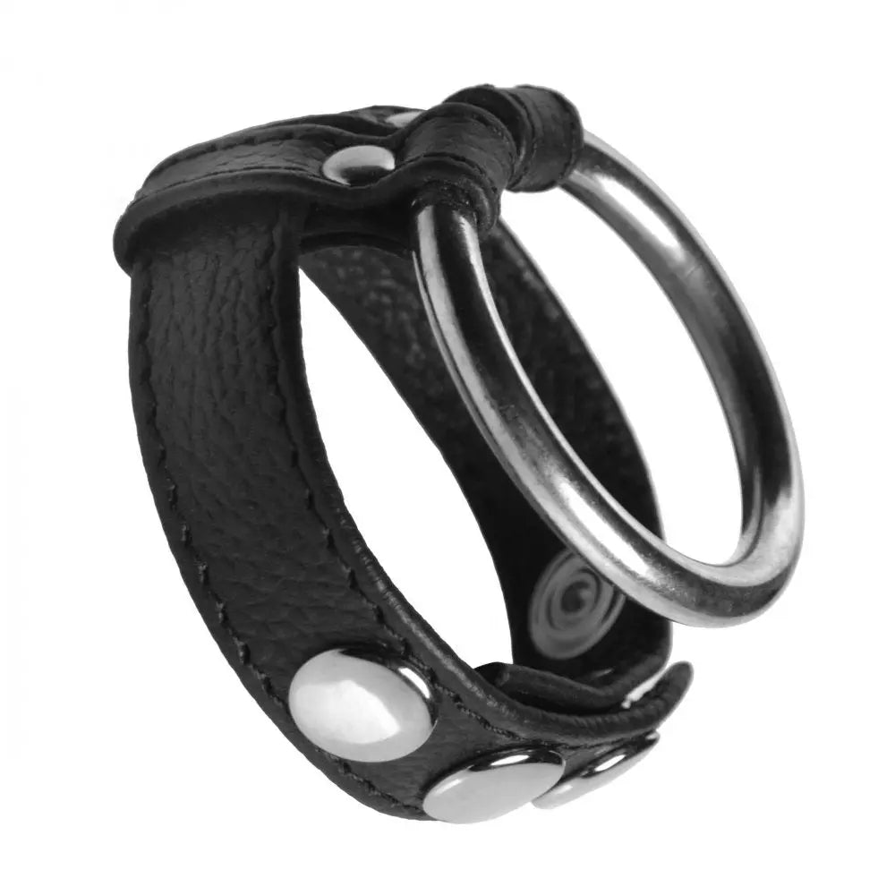 Premium Leather and Steel Cock and Ball Ring Sex Toy Multi-Ring Cock Ring Cock Rings