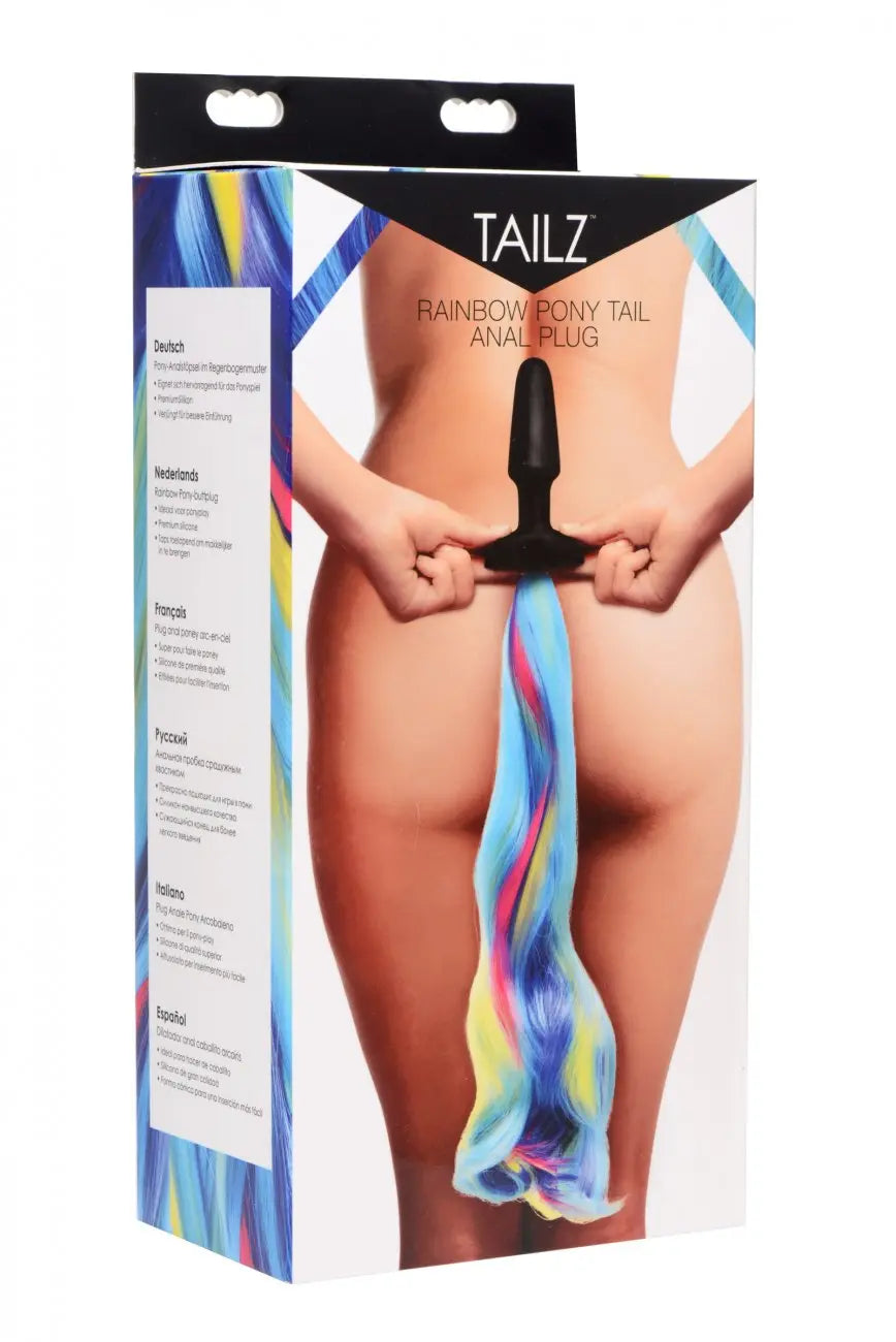 Rainbow Pony Tail Anal Plug BDSM Pet Play Anal Plug