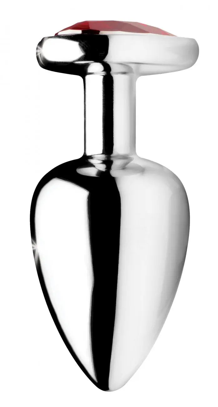 Red Heart Gem Anal Plug - Large Jewel Butt Plug Anal