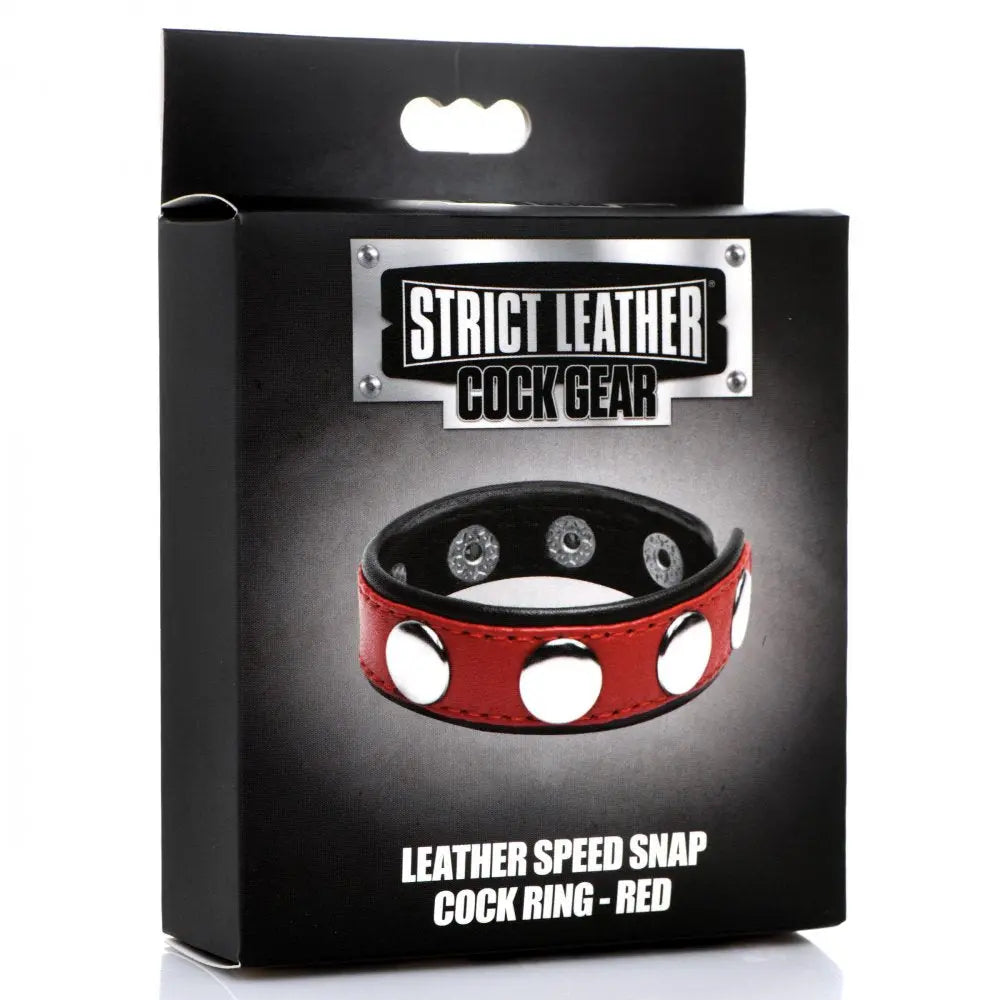 Red Leather Cock Strap Leather Speed Snap Adjustable Cock Ring Cock Rings