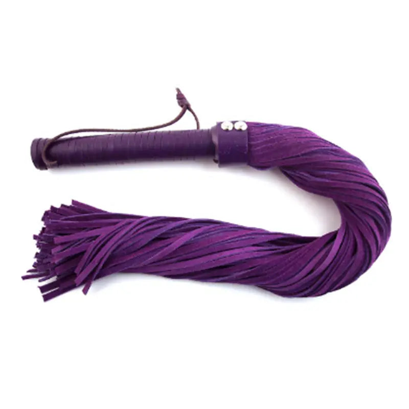 Rouge Suede Flogger Black/Purple Fetish - Whips Crops & Paddles