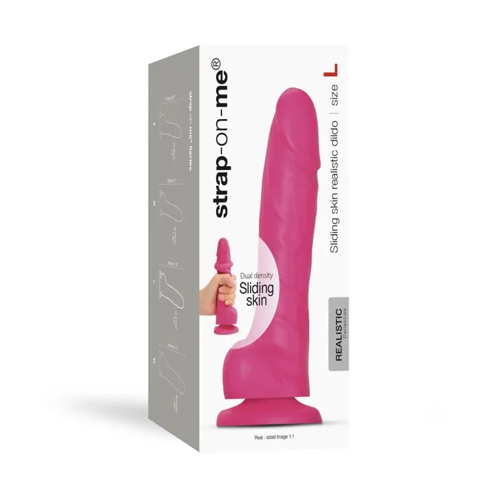 SLIDING SKIN REALISTIC DILDO FUCHSIA - L Realistic Dildos