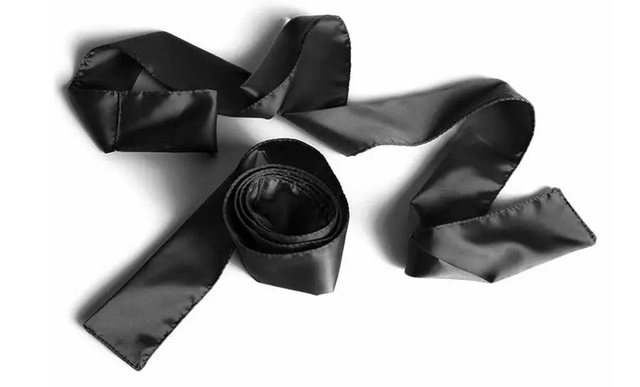 Silky Tie-ups Black Satin Restraints and Cuffs