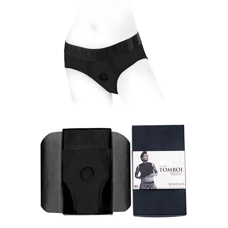 SpareParts Tomboi Nylon Briefs Harness Black Size 2XL Harnesses