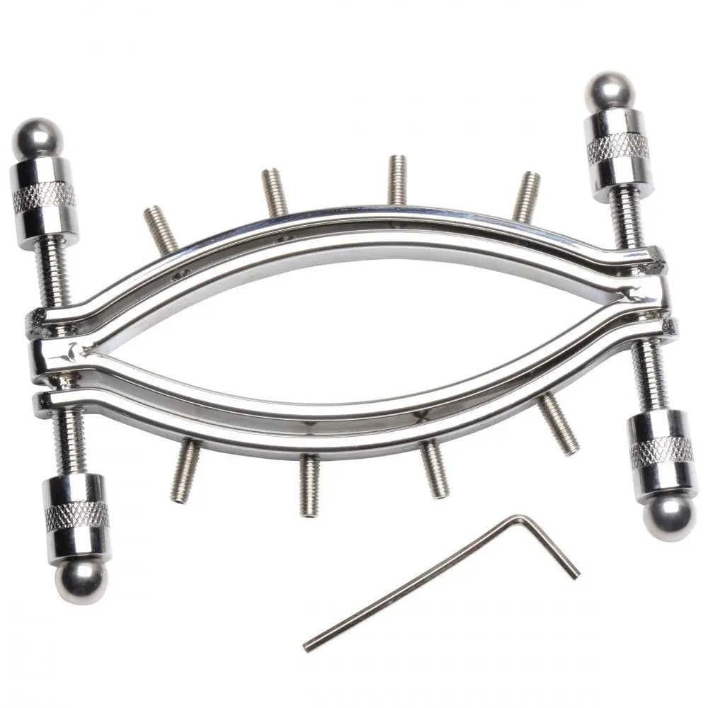 Spread Em Stainless Steel Poker Labia Clamp with Adjustable Pressure Screws Bondage Gear