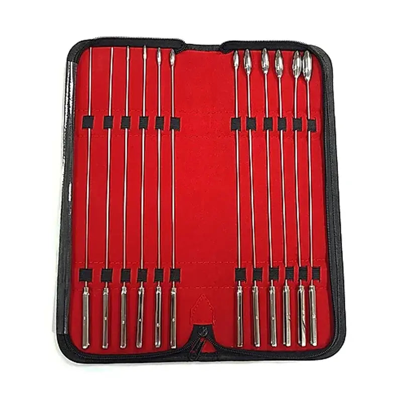 Stainless Steel 12-Piece Rosebud Dilator Set Urethral Sound