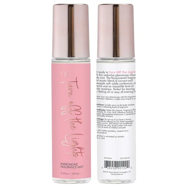 TURN OFF THE LIGHTS Fragrance Body Mist with Pheromones - Floral - Oriental 3.5oz | 103mL Lubes, Lotions and Accessories