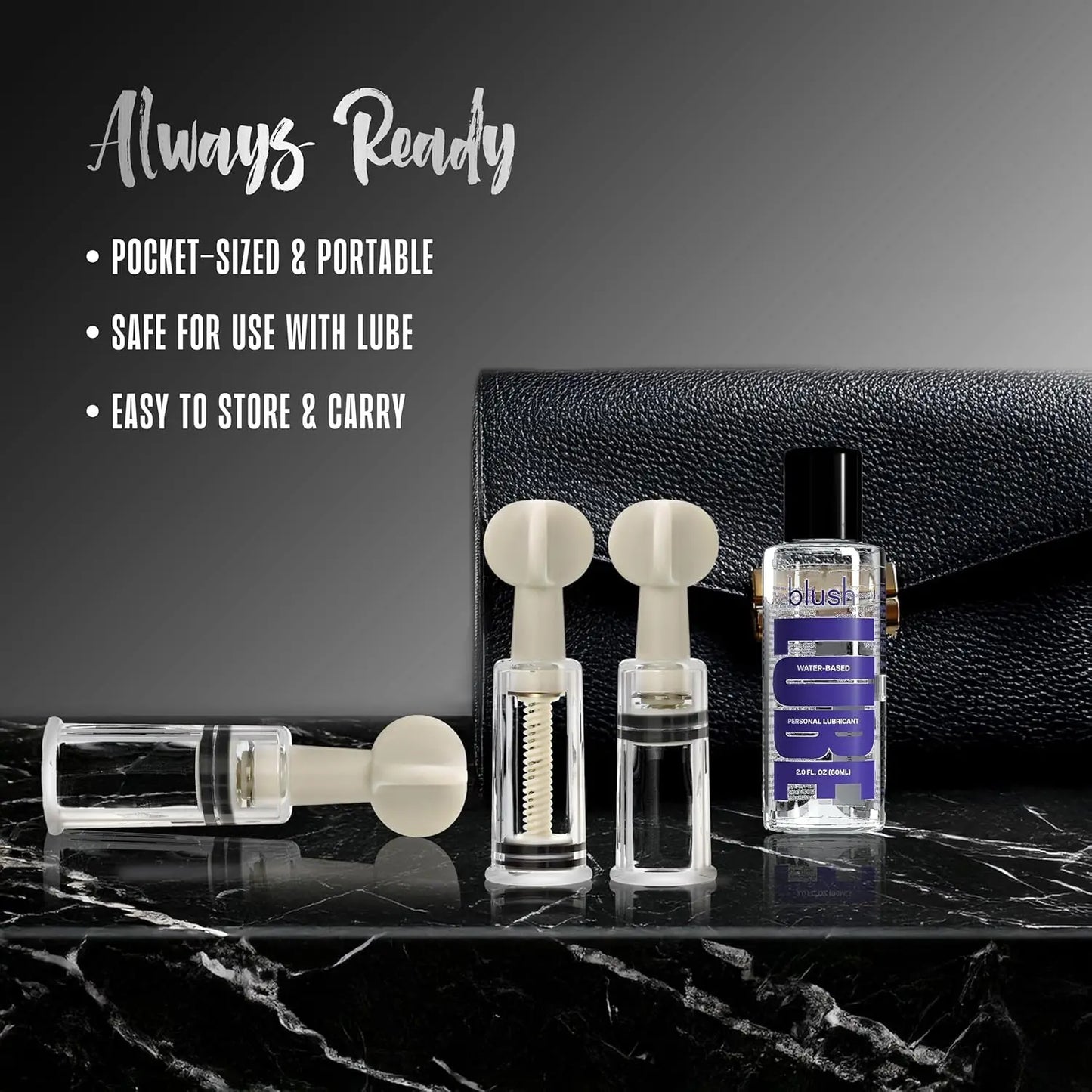 Temptasia Clit and Nipple Twist Suckers 3-Piece Set Clear Fetish - Nipple Clips Clamps & Suckers