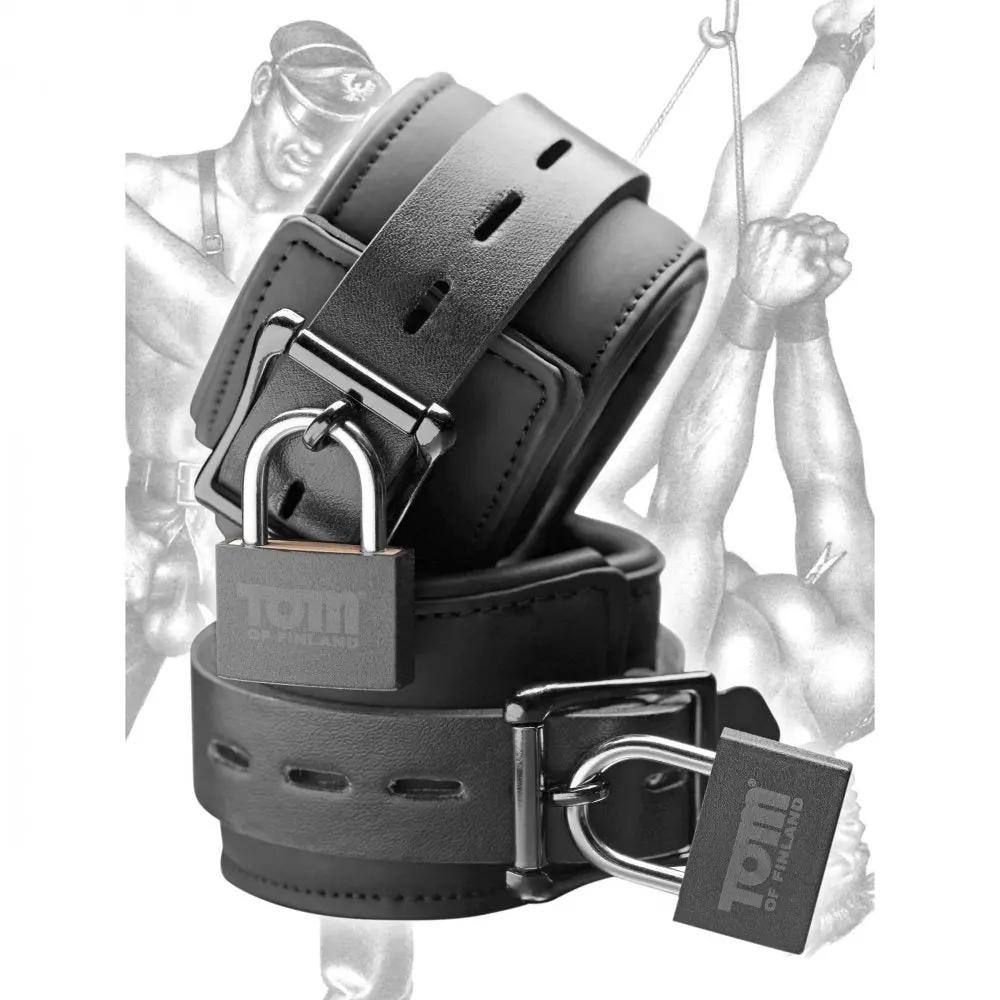 Tom of Finland Neoprene Wrist Cuffs with Locks Restraints and Cuffs