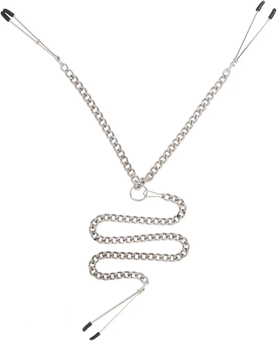 Tweezer Y Clamp Set Nipple to Clit Clamps Nipple and Clit Chain Fetish - Nipple Clips Clamps & Suckers