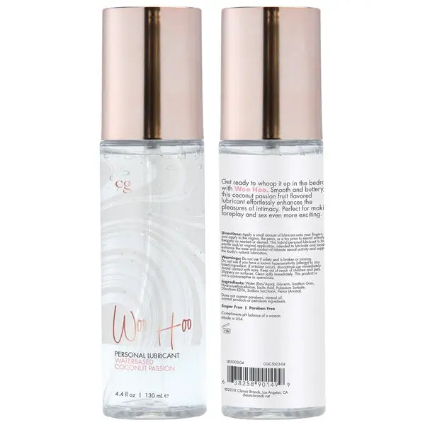WOO HOO Water based Personal Lubricant - Coconut Passion 4.4oz | 130mL Lubes, Lotions and Accessories