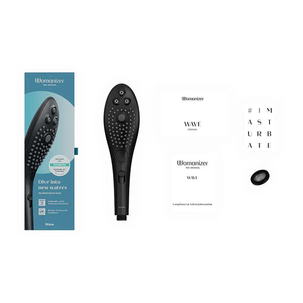 Womanizer Wave Shower Head Masturbator Black Vibrators