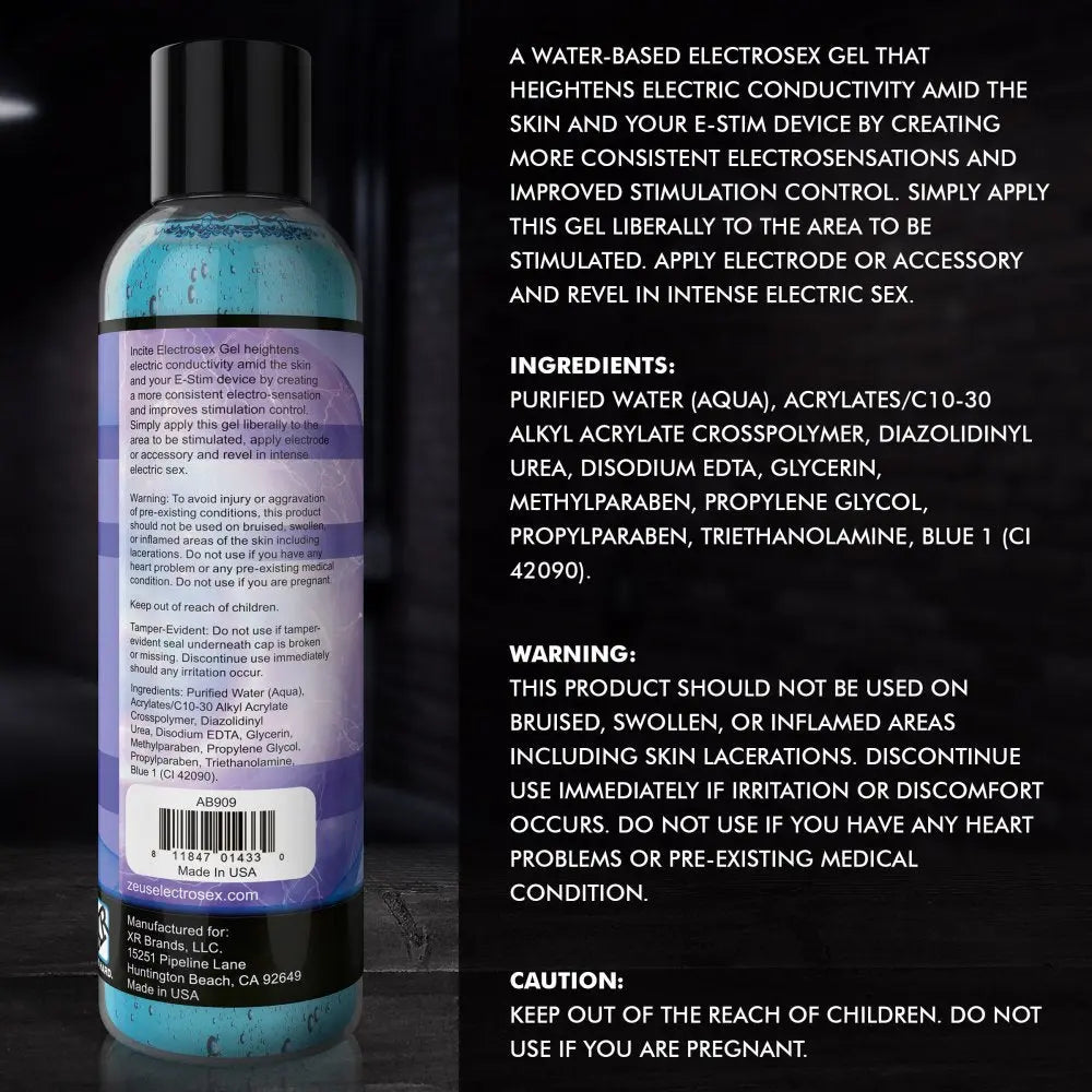 Zeus Incite Electrosex Gel - 8.5 oz Electrosex Gel
