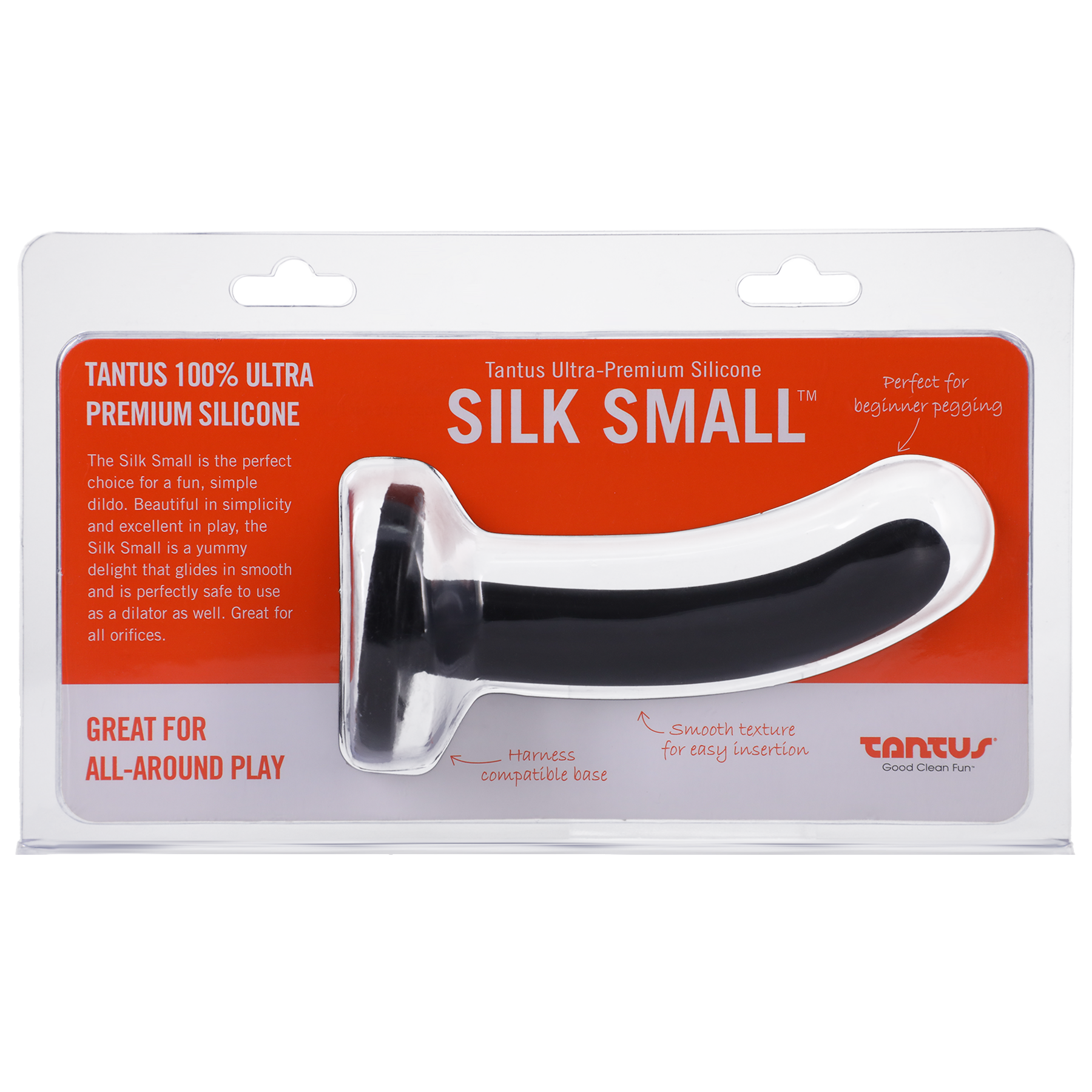 Tantus Silicone Silk Small Silicone Dildo Black 