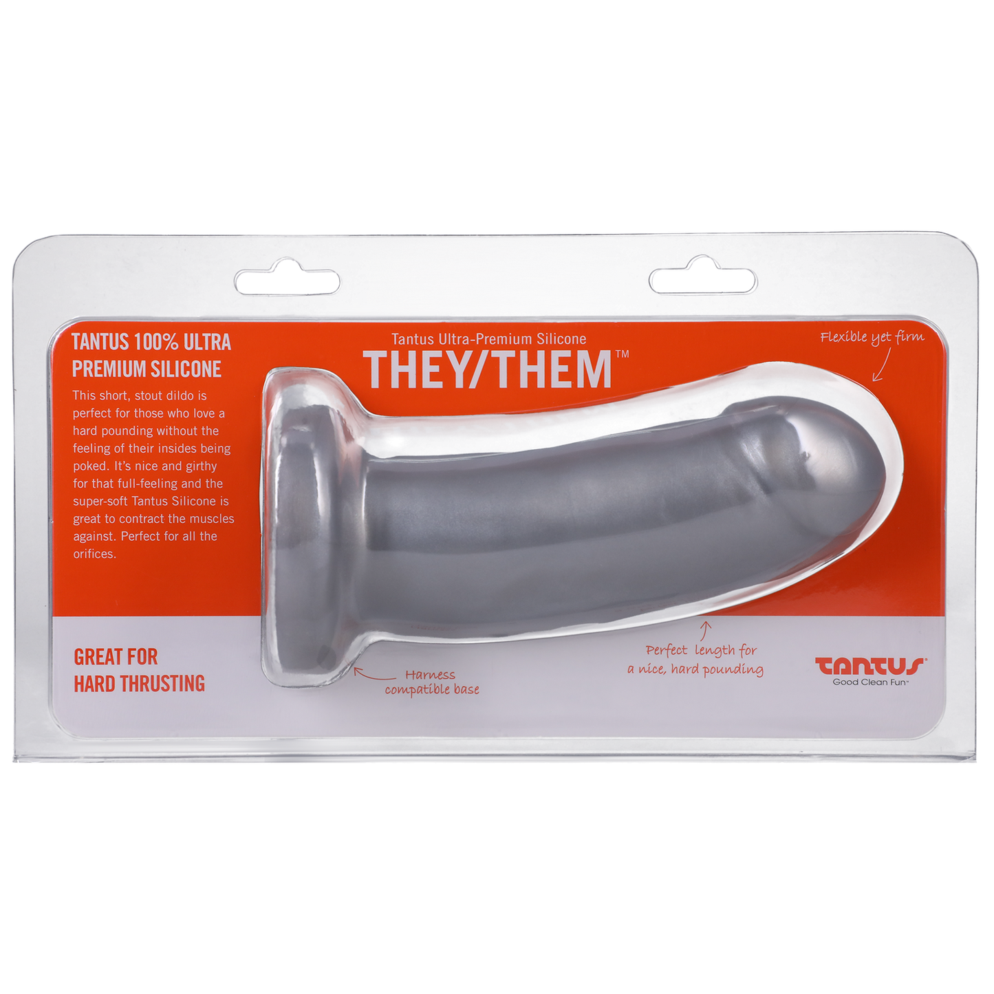 They/Them  Super Soft Silicone Dildo Silver 